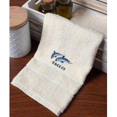Δωδεκάδα πετσέτες χεριών (30cm x 50cm) ivory με δελφίνια GREECE 6978000004866 SilkFashion |  Πετσέτες Κουζίνας στο espiti