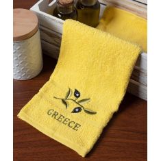 Δωδεκάδα πετσέτες χεριών (30cm x 50cm) κίτρινο με κλαδί GREECE 6978000004872 SilkFashion |  Πετσέτες Κουζίνας στο espiti