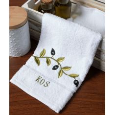 Δωδεκάδα πετσέτες χεριών (30cm x 50cm) λευκό με κλαδί ΚΩΣ 6978000004842 SilkFashion |  Πετσέτες Κουζίνας στο espiti