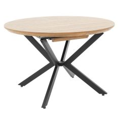 Tραπέζι Lydia pakoworld MDF επεκτεινόμενο καρυδί-μαύρο 120-160x120x79εκ |  Τραπέζια στο espiti