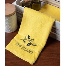 Δωδεκάδα πετσέτες χεριών (30cm x 50cm) κίτρινο με κλαδί ΚΩΣ 6978000004874 SilkFashion |  Πετσέτες Κουζίνας στο espiti