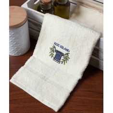 Δωδεκάδα πετσέτες χεριών (30cm x 50cm) ivory με μπλέ κίωνα ΚΩΣ 6978000004879 SilkFashion |  Πετσέτες Κουζίνας στο espiti