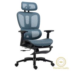 Καρέκλα γραφείου διευθυντή με υποπόδιο Verdant pakoworld Premium Quality mesh χρώμα μπλε |  Καρέκλες γραφείου στο espiti