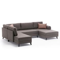 Πολυμορφικός καναπές κρεβάτι PWF-0534 pakoworld ύφασμα καφέ 300x202x78εκ |  Κατόπιν Παραγγελίας στο espiti