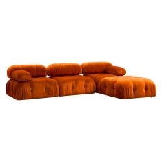 Πολυμορφικός καναπές Divine 2 βελουτέ σε χρώμα πορτοκαλί 288/190x75εκ |  Κατόπιν Παραγγελίας στο espiti