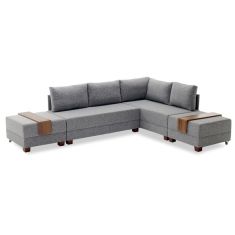 Πολυμορφικός καναπές-κρεβάτι αριστερή γωνία PWF-0155 με ύφασμα ανθρακί 210x280x70εκ |  Κατόπιν Παραγγελίας στο espiti
