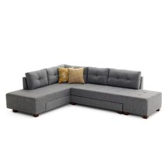 Πολυμορφικός καναπές-κρεβάτι δεξιά γωνία PWF-0156 με ύφασμα ανθρακί 206x282x85εκ |  Κατόπιν Παραγγελίας στο espiti