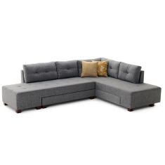 Πολυμορφικός καναπές-κρεβάτι αριστερή γωνία PWF-0156 με ύφασμα ανθρακί 206x282x85εκ |  Κατόπιν Παραγγελίας στο espiti