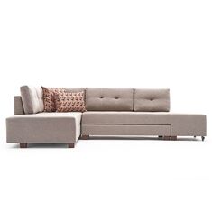 Γωνιακός καναπές κρεβάτι PWF-0517 pakoworld δεξιά γωνία ύφασμα κρεμ-καρυδί 282x206x85εκ |  Κατόπιν Παραγγελίας στο espiti