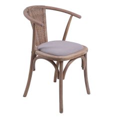 Καρέκλα Dourel pakoworld ύφασμα γκρι-rattan πόδι φυσικό |  Καρέκλες στο espiti