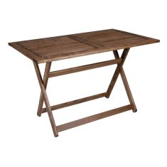 Τραπέζι πτυσσόμενο Klara Megapap από ξύλο οξιάς σε χρώμα καρυδί εμποτισμού 120x75x71εκ. |  Τραπέζια κήπου στο espiti