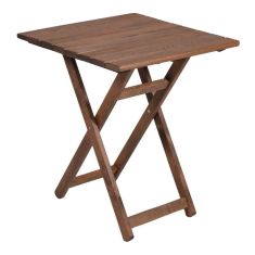 Τραπέζι πτυσσόμενο Klara Megapap από ξύλο οξιάς σε χρώμα καρυδί εμποτισμού 60x60x71εκ. |  Τραπέζια κήπου στο espiti