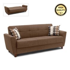 Καναπές - κρεβάτι Jason Megapap τριθέσιος υφασμάτινος με αποθηκευτικό χώρο σε σκούρο καφέ 216x85x91εκ. |  Καναπέδες-Κρεβάτι στο espiti