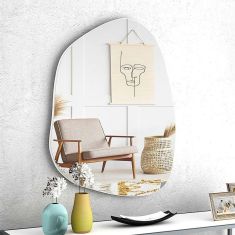 Καθρέφτης τοίχου Denza Megapap χρώμα λευκό 100x80x2,2εκ. |  Καθρέπτες στο espiti
