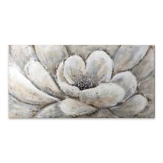 Πίνακας σε καμβά "Silver Flowers" Megapap ψηφιακής εκτύπωσης 140x70x3εκ. |  Πίνακες στο espiti