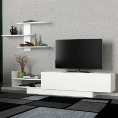 Σύνθεση τηλεόρασης Egemen Megapap από μελαμίνη χρώμα λευκό 180x32x40εκ. |  Συνθέσεις σαλονιού στο espiti