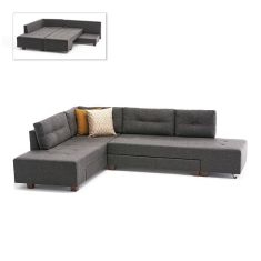 Γωνιακός καναπές - κρεβάτι Manama Megapap αριστερή γωνία υφασμάτινος χρώμα ανθρακί 280x206x85εκ. |  Καναπέδες-Κρεβάτι στο espiti