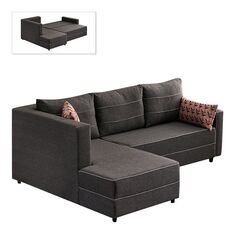 Γωνιακός καναπές - κρεβάτι Ece Megapap αριστερή γωνία υφασμάτινος με αποθηκευτικό χώρο χρώμα ανθρακί 242x160x88εκ. |  Καναπέδες-Κρεβάτι στο espiti