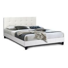 Κρεβάτι Sissy Megapap από τεχνόδερμα χρώμα λευκό 160x200εκ. |  Κρεβάτια στο espiti