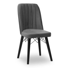 Καρέκλα τραπεζαρίας Carla Megapap από βελούδο χρώμα γκρι - μαύρο πόδι 45x46x90εκ. |  Πολυθρόνες τραπεζαρίας στο espiti