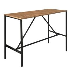 Τραπέζι μπαρ - stand Crego Megapap μεταλλικό - μελαμίνης χρώμα pine oak - μαύρο 100x45x89εκ. |  Τραπέζια στο espiti