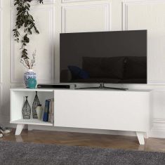 Έπιπλο τηλεόρασης Smart Megapap από μελαμίνη χρώμα λευκό 140x35x47εκ. |  Έπιπλα τηλεόρασης στο espiti