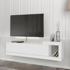Έπιπλο τηλεόρασης επιτοίχιο Volare Megapap από μελαμίνη χρώμα λευκό 150x29,6x38,6εκ. |  Έπιπλα τηλεόρασης στο espiti