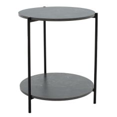Βοηθητικό τραπέζι Rhythm MDF γκρι μαρμάρου-μαύρο Φ48x60cm |  Τραπεζάκια βοηθητικά στο espiti