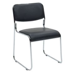 Καρέκλα επισκέπτη Asher pakoworld PU μαύρο - πόδι χρωμίου |  Καρέκλες γραφείου επισκέπτη στο espiti