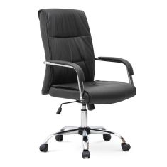 Καρέκλα γραφείου διευθυντική Matteo Megapap από τεχνόδερμα χρώμα μαύρο 60x66x105/115εκ. |  Καρέκλες γραφείου στο espiti