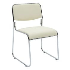 Καρέκλα επισκέπτη Asher pakoworld με PVC χρώμα λευκό |  Καρέκλες γραφείου επισκέπτη στο espiti
