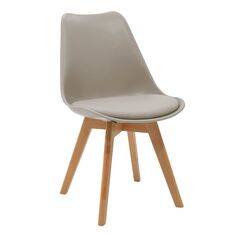 Καρέκλα Gaston pakoworld PP-PU γκρι-φυσικό πόδι 53.5x48.5x83εκ |  Καρέκλες στο espiti