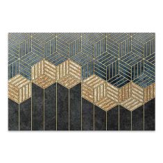 Πίνακας σε καμβά "Golden Cubes" Megapap ψηφιακής εκτύπωσης 100x70x3εκ. |  Πίνακες στο espiti