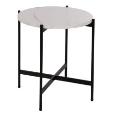 ΒΟΗΘΗΤΙΚΟ ΤΡΑΠΕΖΙ HM9589.05 MDF ΛΕΥΚΟ ΜΑΡΜΑΡΟ-ΜΑΥΡΗ ΜΕΤΑΛΛΙΚΗ ΒΑΣΗ Φ50x55Υεκ. |  Τραπέζια στο espiti