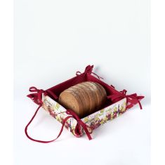 Βαμβακερή ψωμιέρα με στάμπα (35cm x 35cm) κόκκινη 6978000005006 SilkFashion |  Σουπλά στο espiti