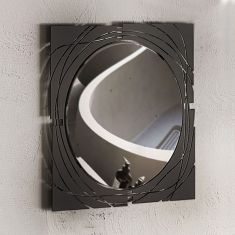 Καθρέπτης τοίχου Hulla Megapap από μέταλλο χρώμα μαύρο 55,6x2x55,6εκ. |  Καθρέπτες στο espiti