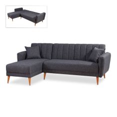 Γωνιακός καναπές - κρεβάτι Nathan Megapap αριστερή γωνία υφασμάτινος χρώμα ανθρακί 225x150x85εκ. |  Καναπέδες-Κρεβάτι στο espiti