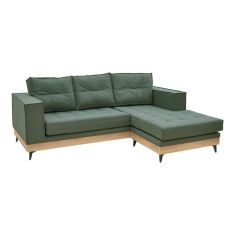 Γωνιακός καναπές αναστρέψιμος Mirabel pakoworld πράσινο ύφασμα-φυσικό ξύλο 250x184x100εκ |  Καναπέδες γωνιακοί στο espiti