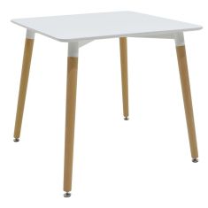 Τραπέζι Natali pakoworld MDF λευκό-πόδια φυσικό 80x80x76εκ |  Τραπέζια στο espiti
