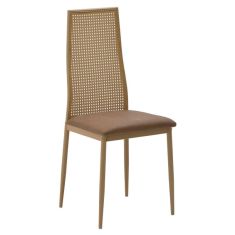 Καρέκλα Lasmipe Inart καφέ pu-rattan 40x49x96εκ |  Καρέκλες στο espiti