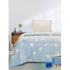 Κουβέρτα φωσφοριζέ μονή Space Blue Μονή (160x220) Sunshinehome |  Κουβέρτες Βελουτέ Μονές στο espiti