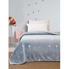 Κουβέρτα φωσφοριζέ μονή Stars Blue Μονή (160x220) Sunshinehome |  Κουβέρτες Βελουτέ Μονές στο espiti