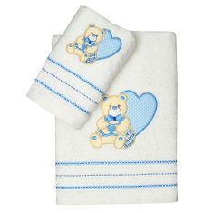 Σετ πετσέτες κεντητές Heart 01 Blue Sunshinehome |  Σετ Πετσέτες στο espiti