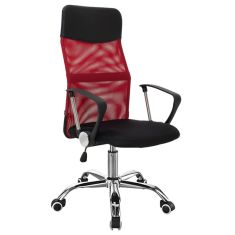 Καρέκλα γραφείου διευθυντή Joel I pakoworld με ύφασμα mesh μαύρο-κόκκινο 60x60x109-118εκ |  Καρέκλες γραφείου στο espiti