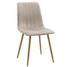 Καρέκλα Noor pakoworld γκρι βελούδο-πόδι φυσικό μέταλλο 44x55x86εκ |  Καρέκλες στο espiti