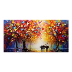 Πίνακας σε καμβά "Piano in Colorful Forest" Megapap ψηφιακής εκτύπωσης 120x60x3εκ. |  Πίνακες στο espiti