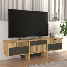 Έπιπλο τηλεόρασης Venita Megapap χρώμα sapphire oak - ανθρακί 150x35x45,3εκ. |  Έπιπλα τηλεόρασης στο espiti