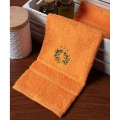 Πετσέτα προσώπου (50cm x 100cm) πορτοκαλί με στεφάνι ΚΩΣ 5206978159336 SilkFashion |  Πετσέτες Κουζίνας στο espiti