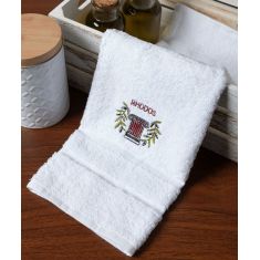 Δωδεκάδα πετσέτες χεριών (30cm x 50cm) λευκό με κόκκινο κίωνα ΡΟΔΟΣ 5206978160271 SilkFashion |  Πετσέτες Κουζίνας στο espiti