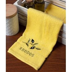Δωδεκάδα πετσέτες χεριών (30cm x 50cm) κίτρινο με κλαδί ΡΟΔΟΣ 5206978160318 SilkFashion |  Πετσέτες Κουζίνας στο espiti